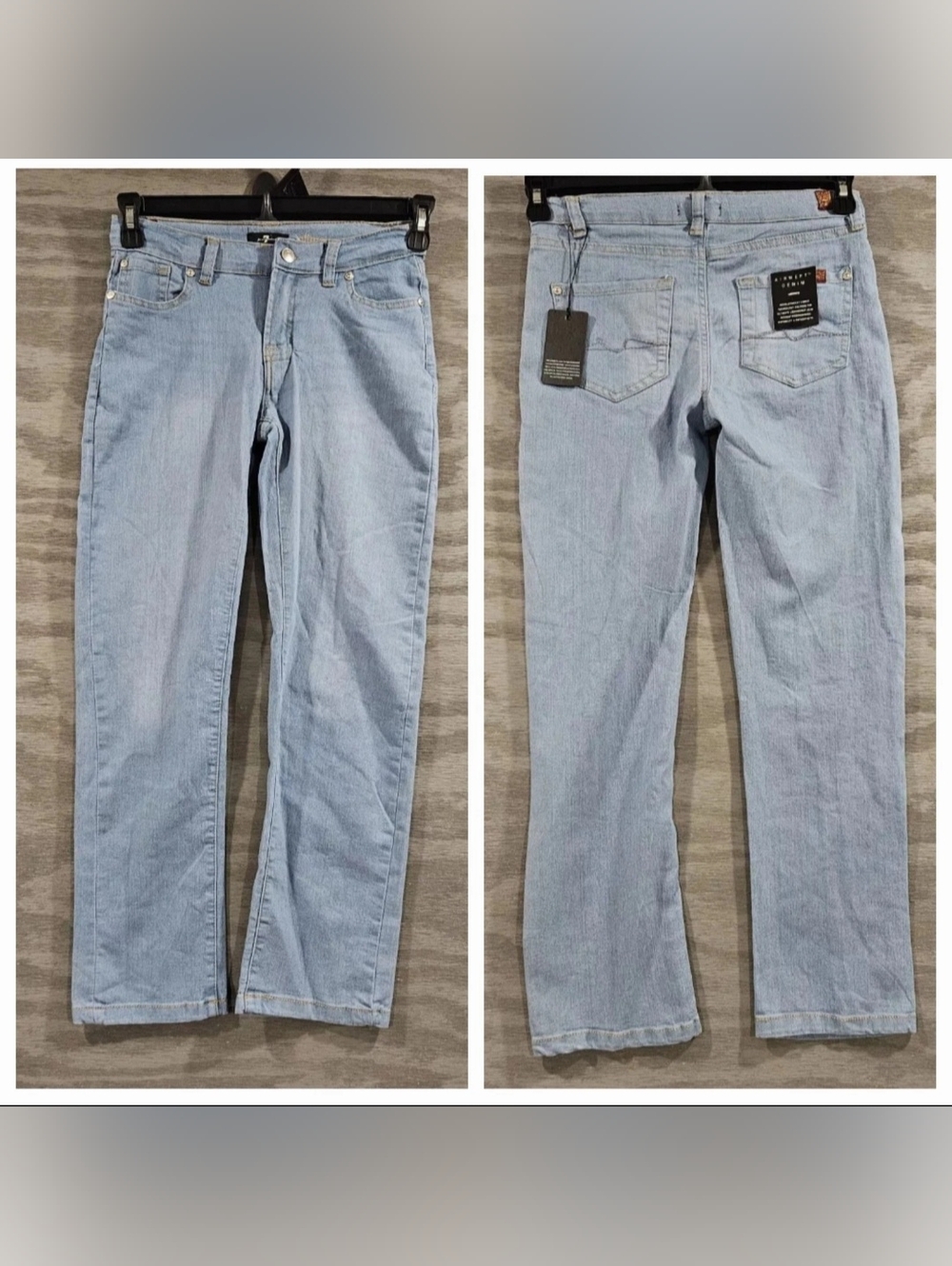 7 For All Mankind Youth 10 NWT Light Wash Slimmy Airweft Denim Adjustable Waist